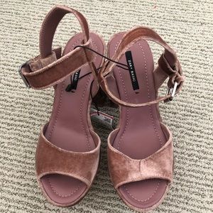 Zara Velvet Pink Heels Sz 35